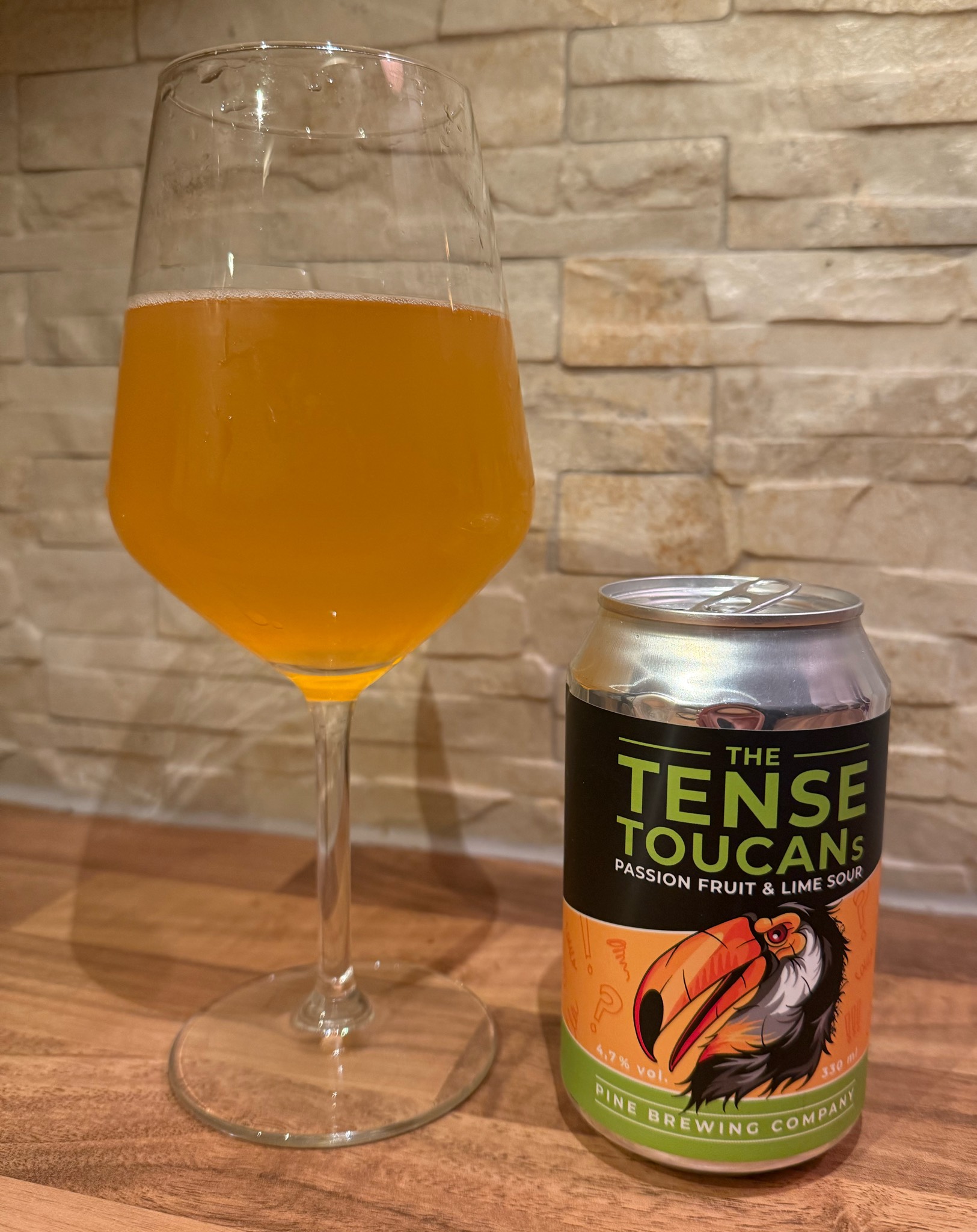 The Tense Tucans Passion Fruit And Lime Kettle Sour, Pine Brewing Company