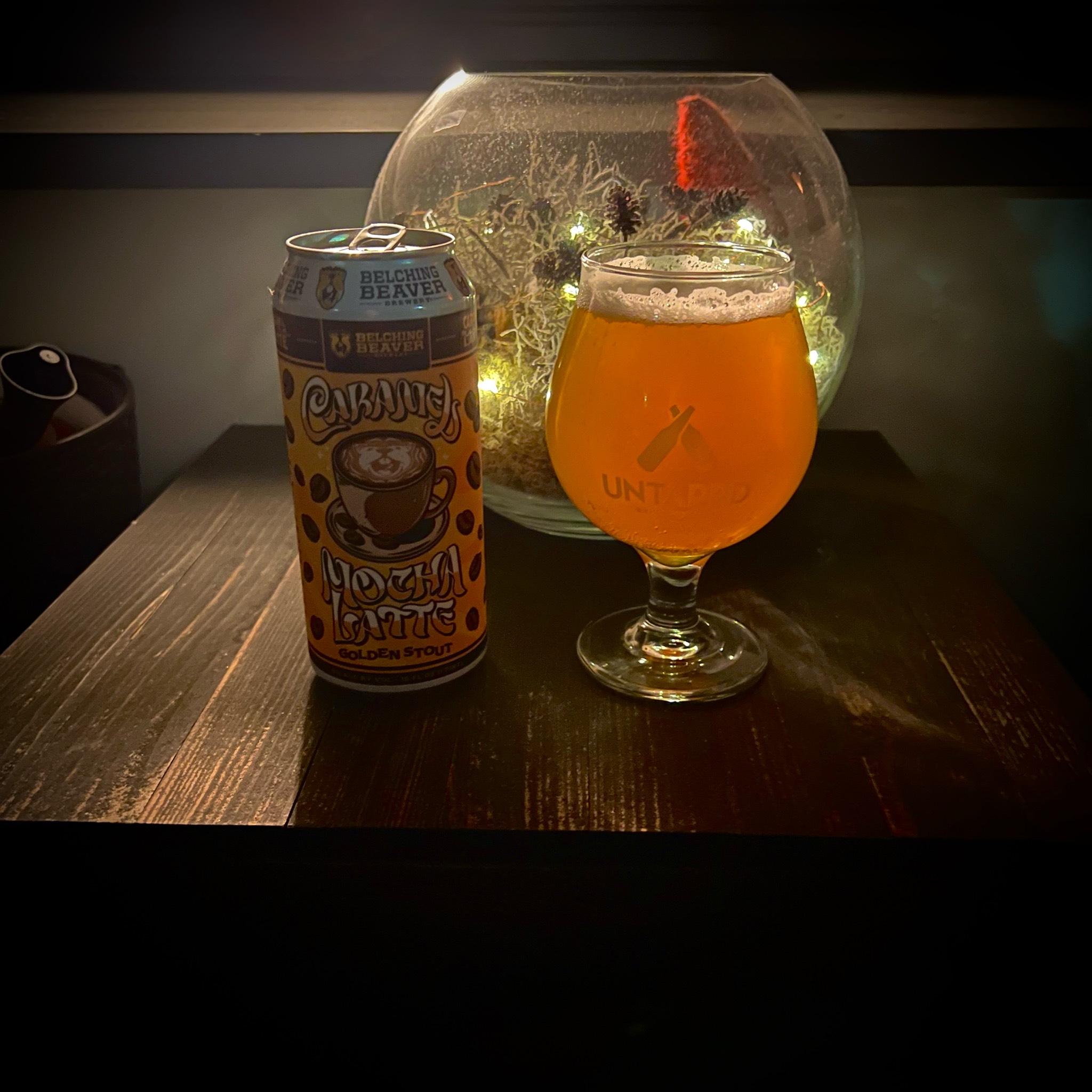 Caramel Mocha Latte Golden Stout, Belching Beaver Brewery