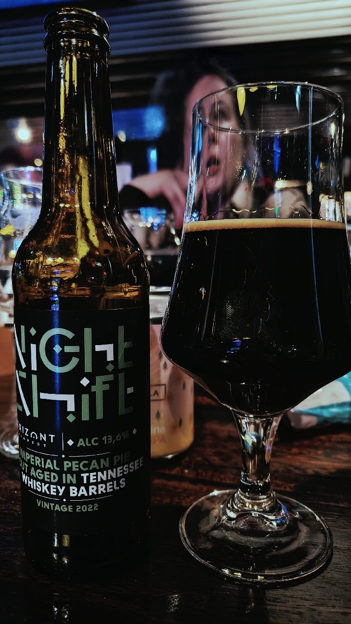 Night Shift Vintage 2022 Imperial Pecan Pie Stout Aged In Tennessee Whiskey Barrels, Horizont Brewing