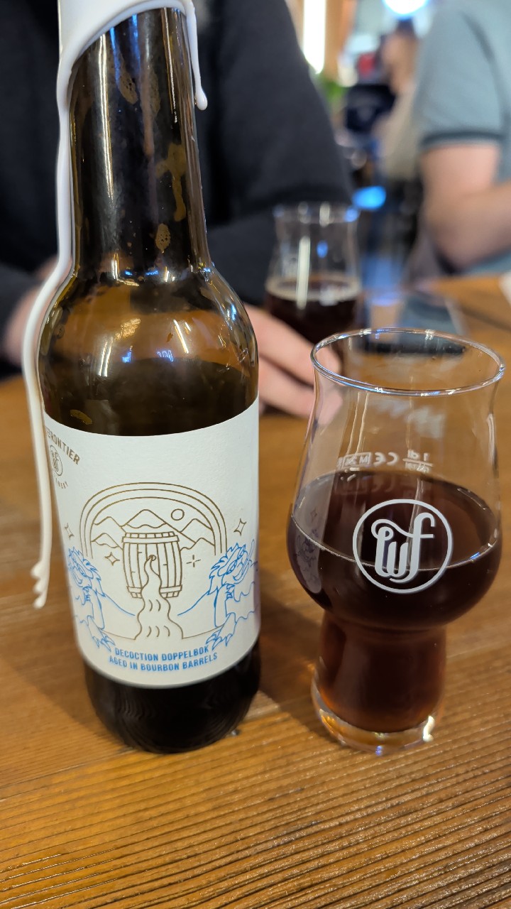 Decoction Doppelbok Aged In Bourbon Barrels, White Frontier Brewery