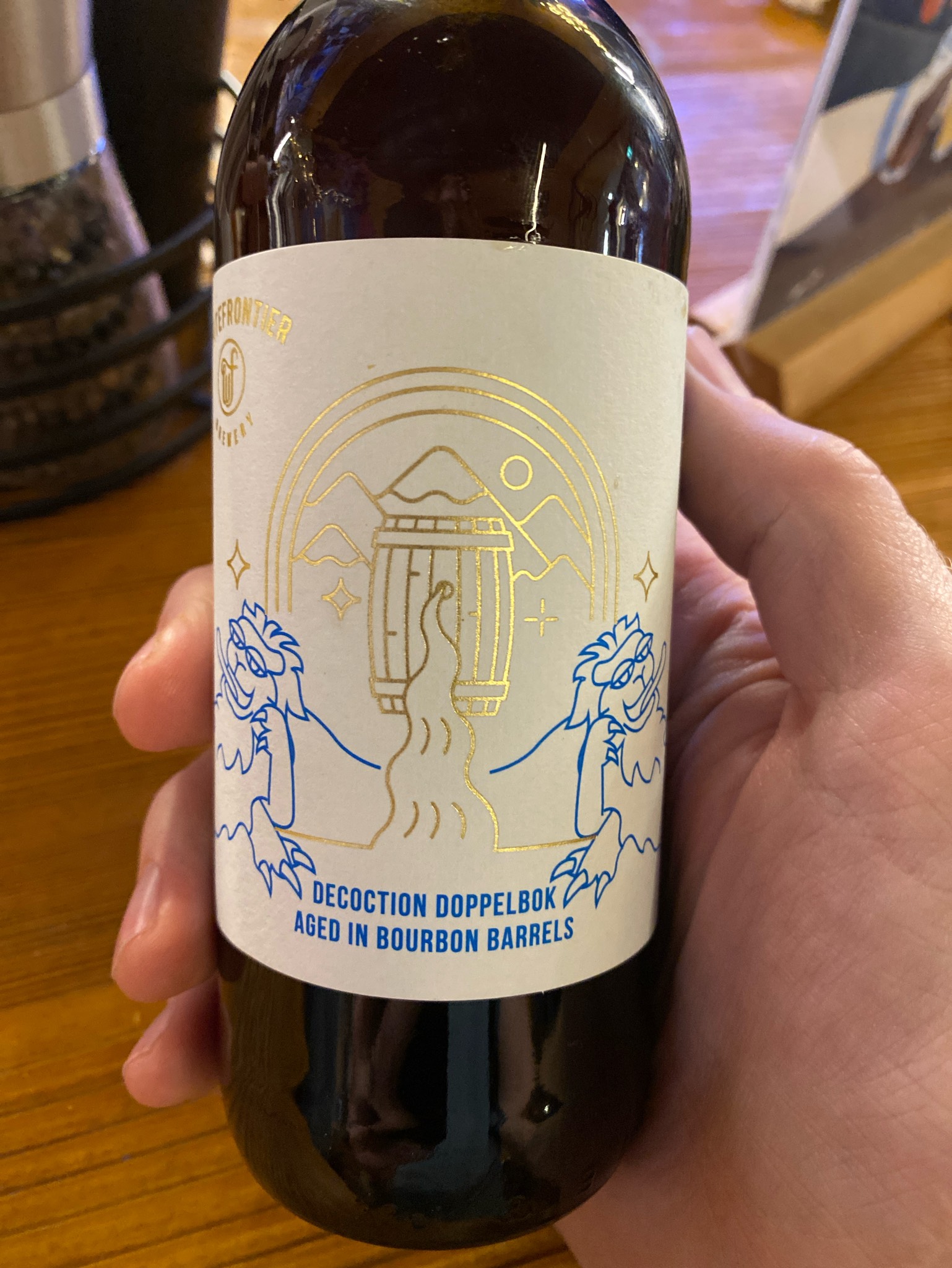 Decoction Doppelbok Aged In Bourbon Barrels, White Frontier Brewery