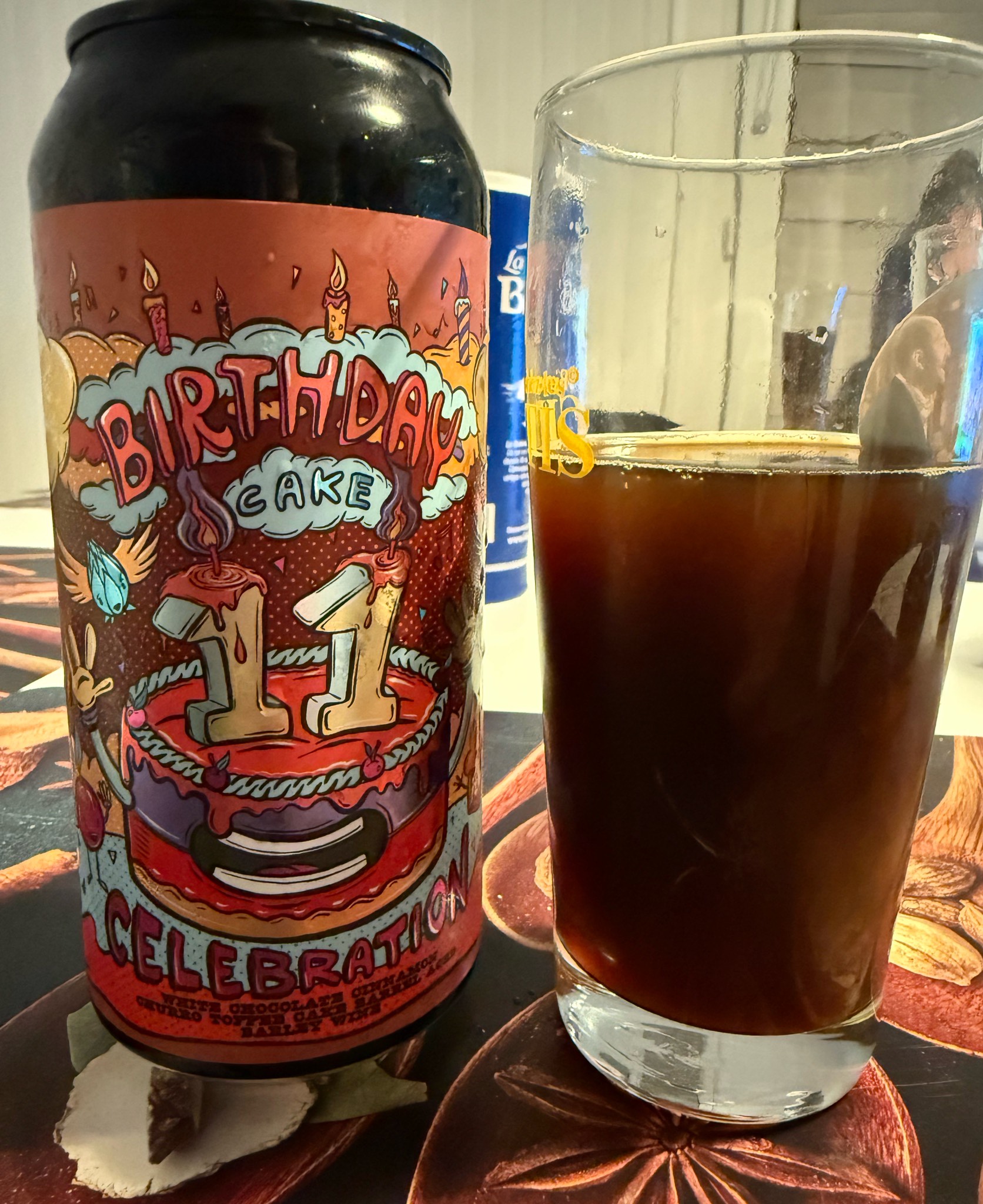 11th Birthday Cake – White Chocolate Cinnamon Churro Toffee Cake Barrel Aged Barley Wine, Amundsen Bryggeri