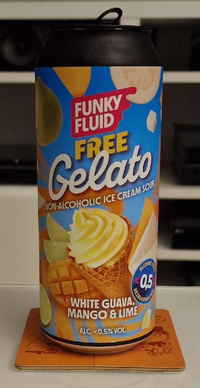 Free gelato: white guava, mango & lime, Funky Fluid