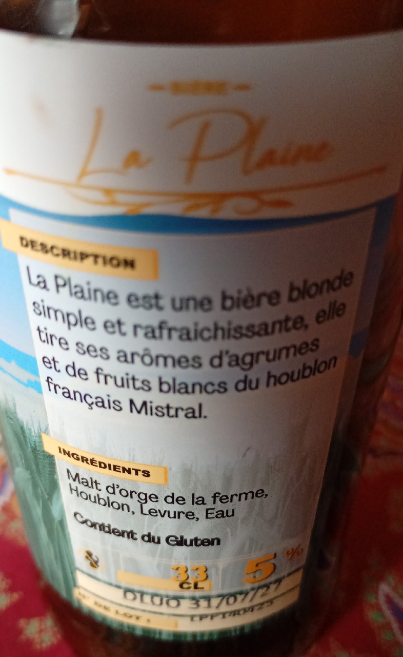 la plaine, Brasserie Des Terres Blanches (Punta)