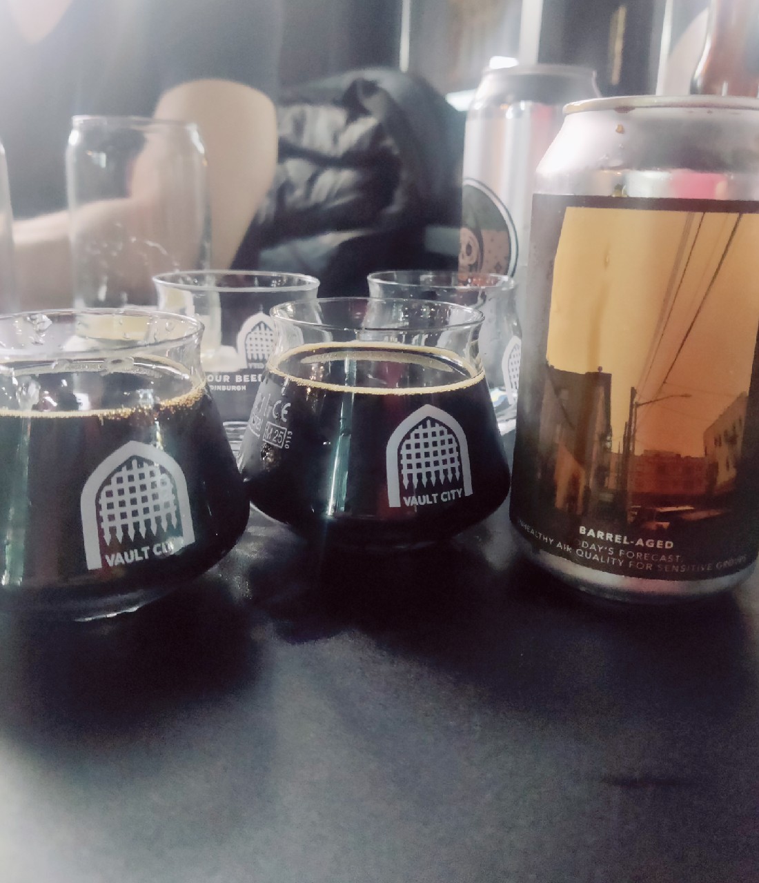 Barrel-Aged TODAY'S FORECAST. UNHEALTHY AIR QUALITY FOR SENSITIVE GROUPS, Evil Twin Brewing NYC