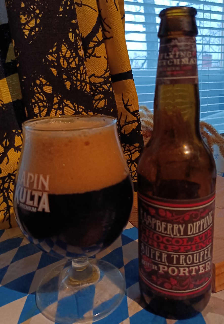 Raspberry Dipping Chocolate Dripping Super Trouper Porter, The Flying Dutchman Nomad Brewing Company