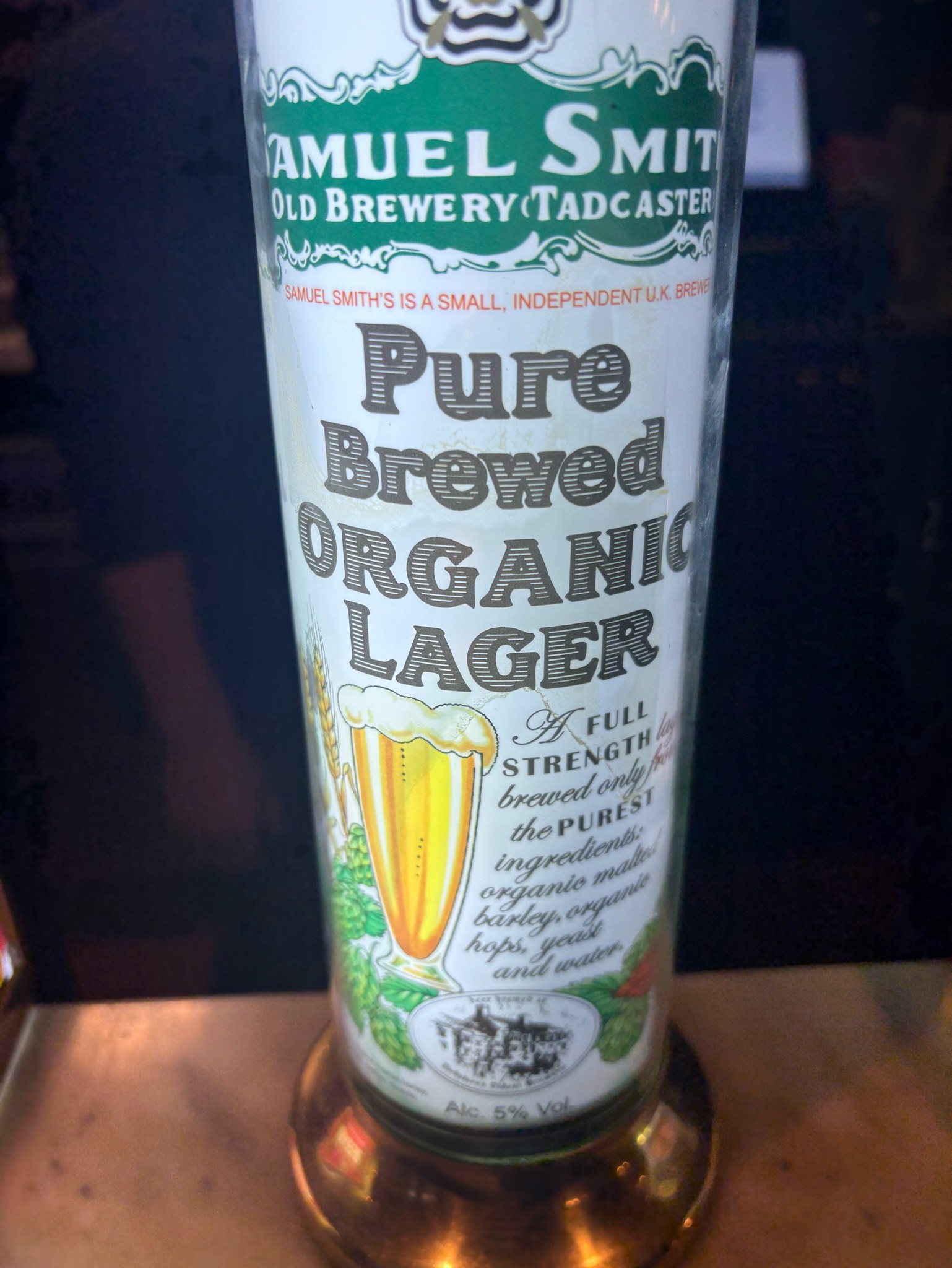 Pure Brewed Organic Lager Beer, Samuel Smith Old Brewery