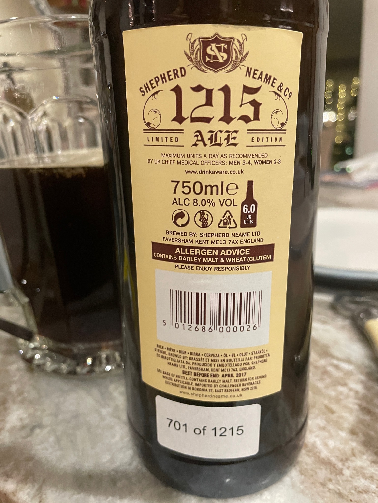 1215 Ale, Shepherd Neame