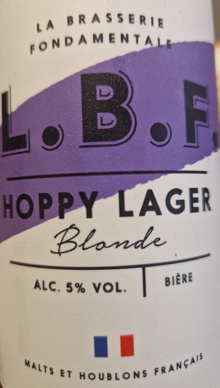 L.B.F. N°9 Hoppy Lager, La Brasserie Fondamentale (L.B.F.)