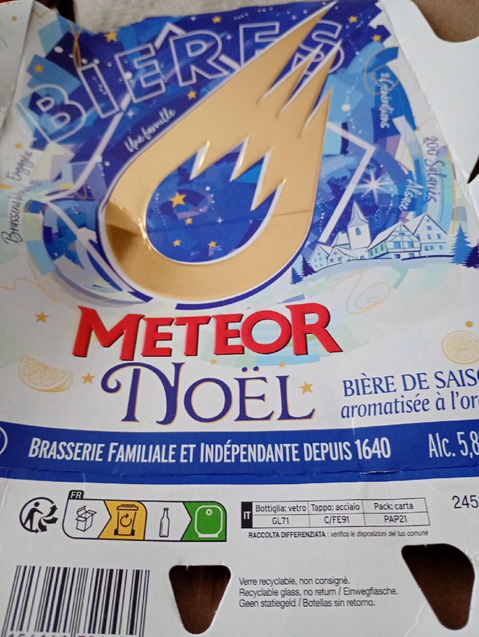 Meteor Bière De Noël, Brasserie Meteor
