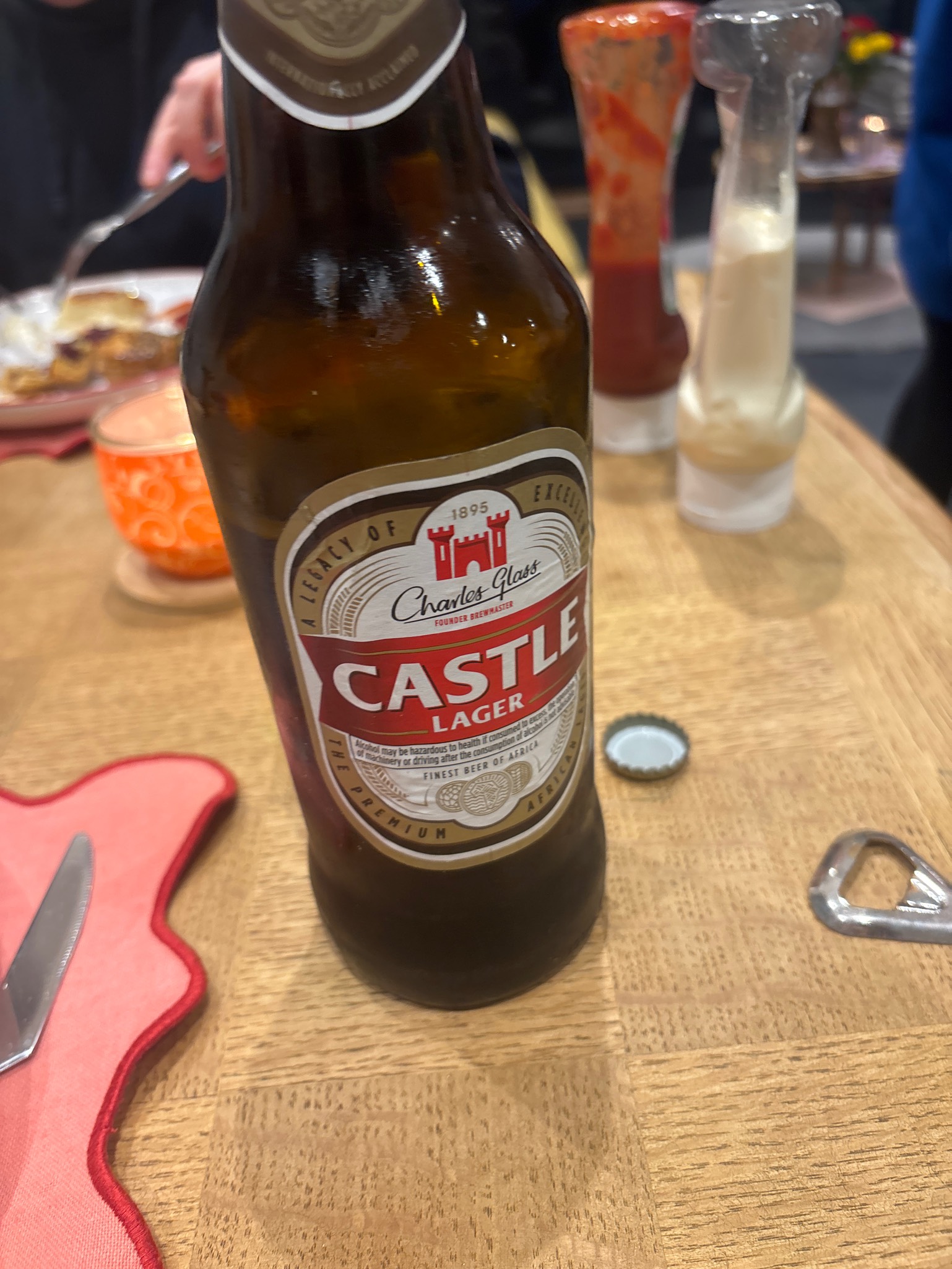 Charles glass castle lager, South Africa