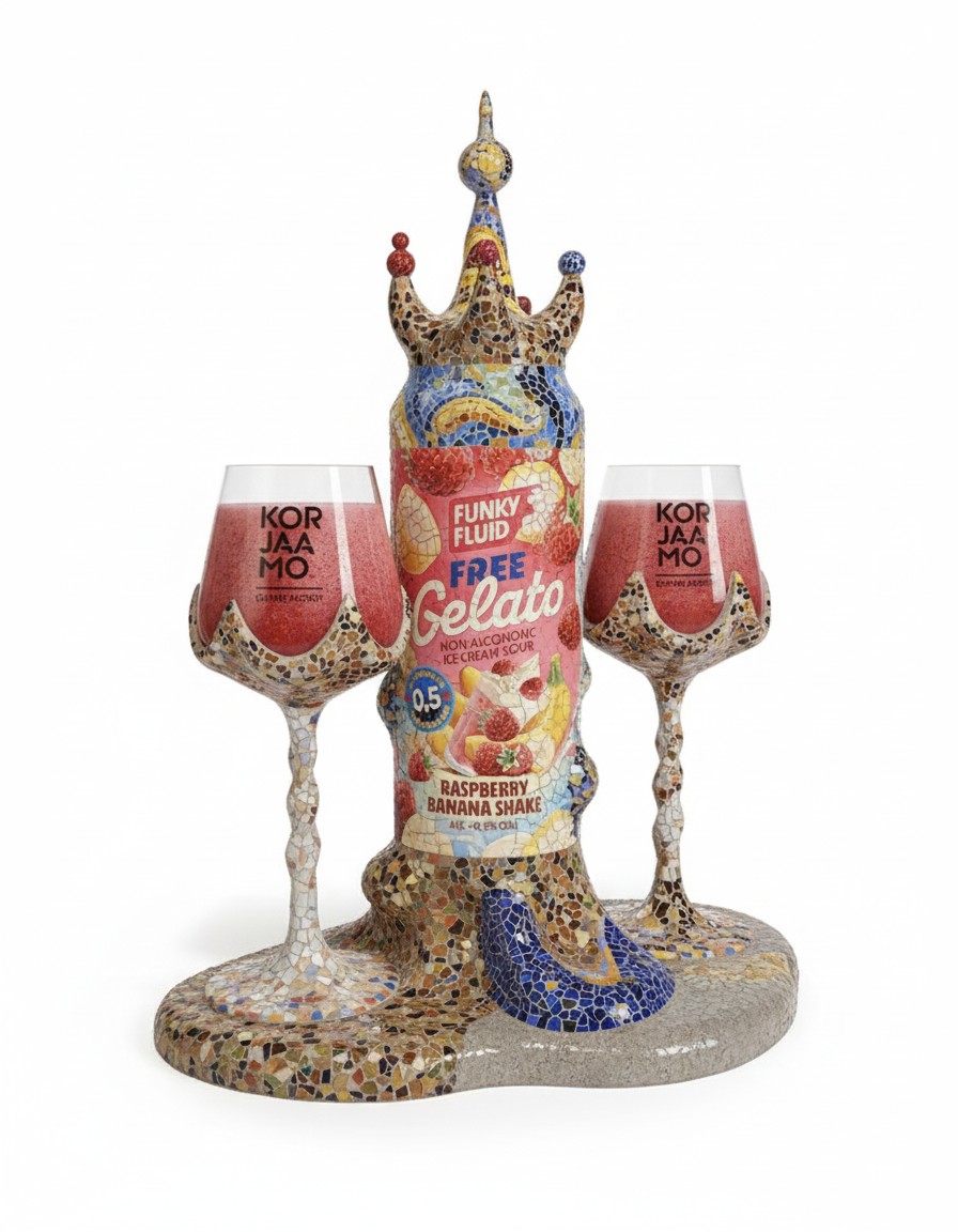 Free Gelato: Raspberry Banana Shake, Funky Fluid