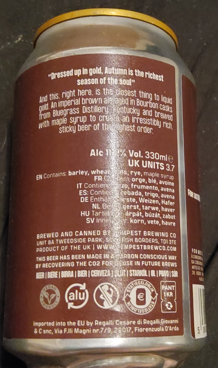 All the Leaves are Brown: Bluegrass Bourbon-Aged (2025), Tempest Brewing Co