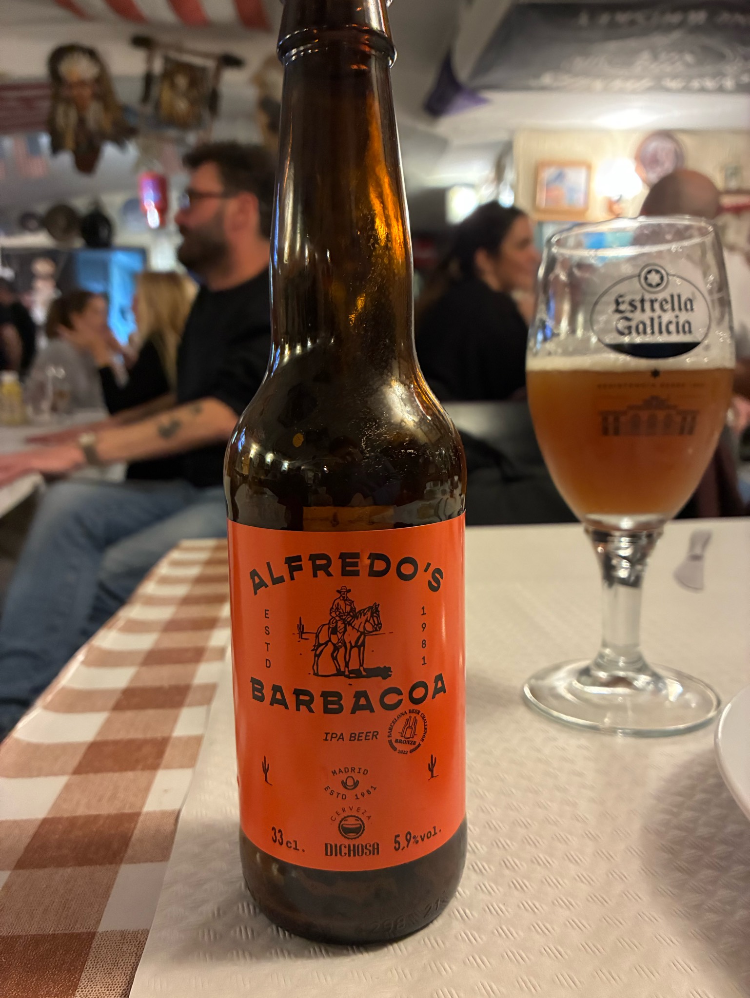 Alfredo's Barbacoa IPA beer, Cerveza dichosa