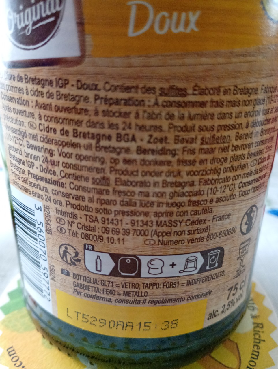 Cidre De Bretagne IGP Doux, Carrefour