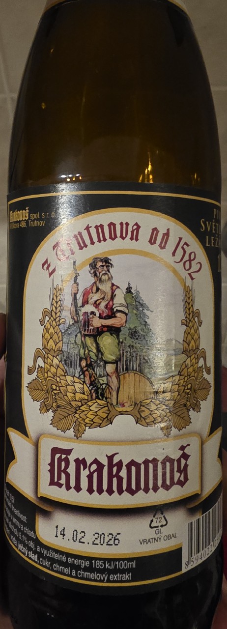 Krakonoš Kvasnicový Světlý Ležák 12°, Czech Republic