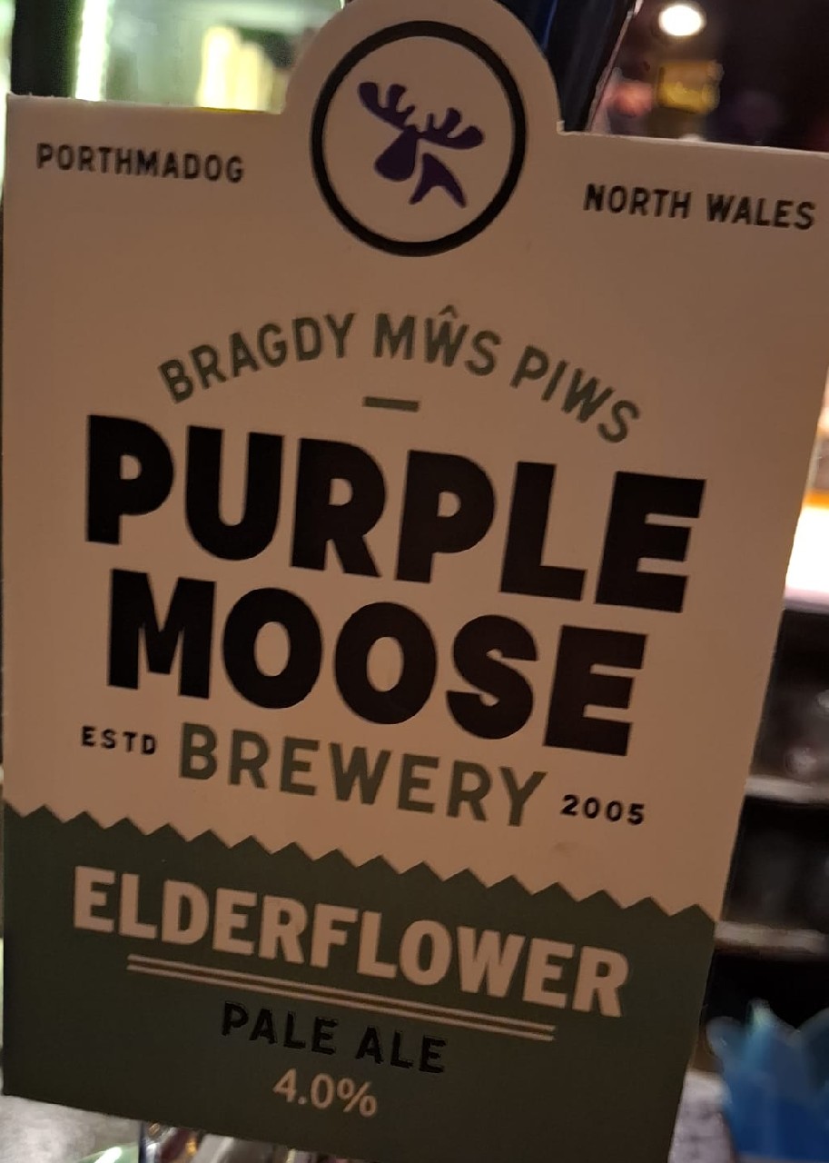 Cwrw Ysgawen / Elderflower Ale, Purple Moose Brewery / Bragdy Mŵs Piws