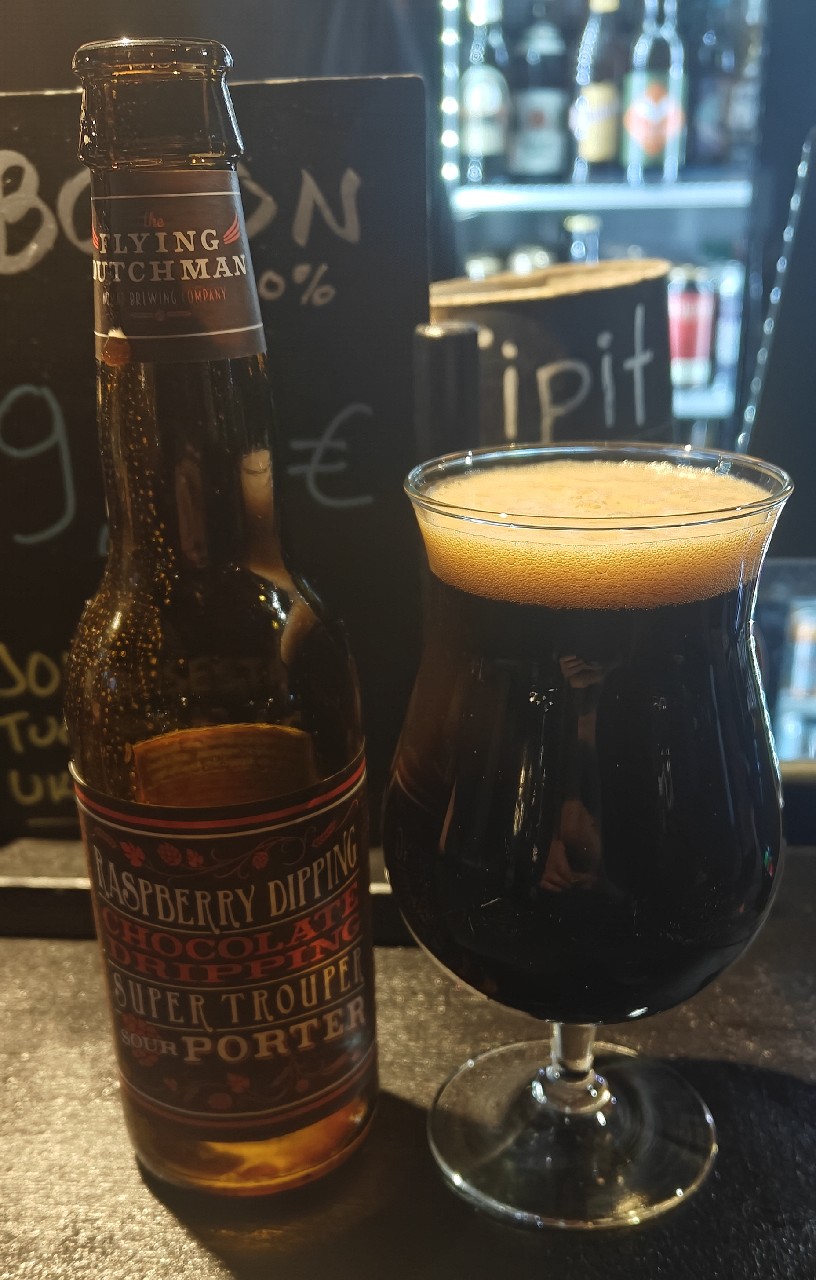 Raspberry Dipping Chocolate Dripping Super Trouper Porter, The Flying Dutchman Nomad Brewing Company