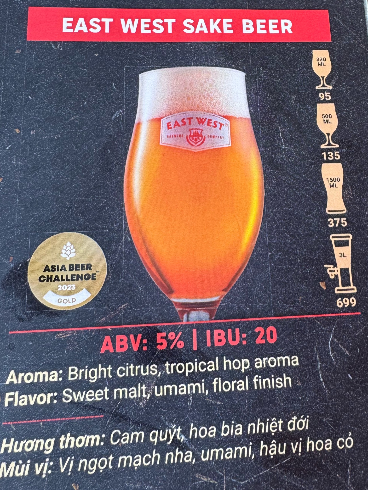 East west sake beer, Vietnam