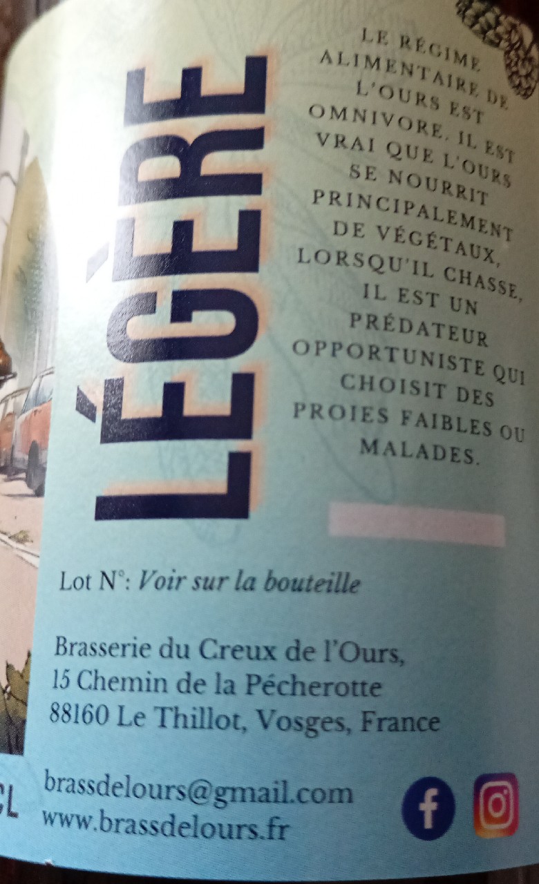 creux de l'ours legere, Brasserie Du Creux De L'Ours