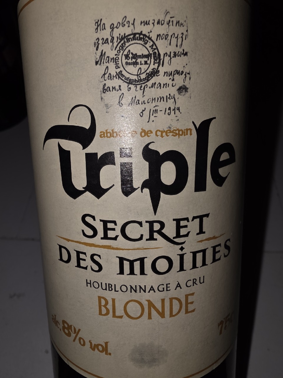 Triple Secret des Moines Blonde, France