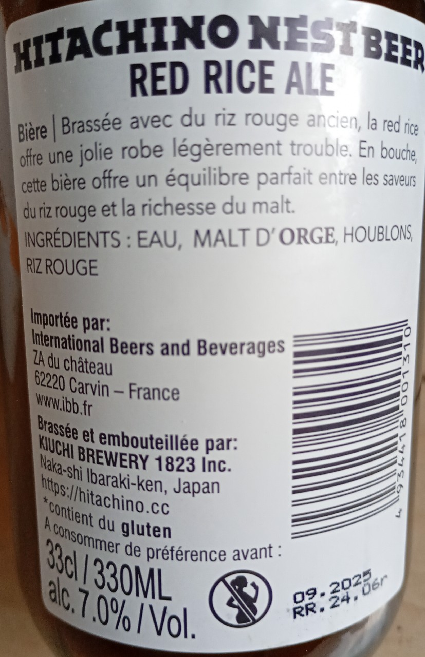 Hitachino Nest Red Rice Ale, Japan