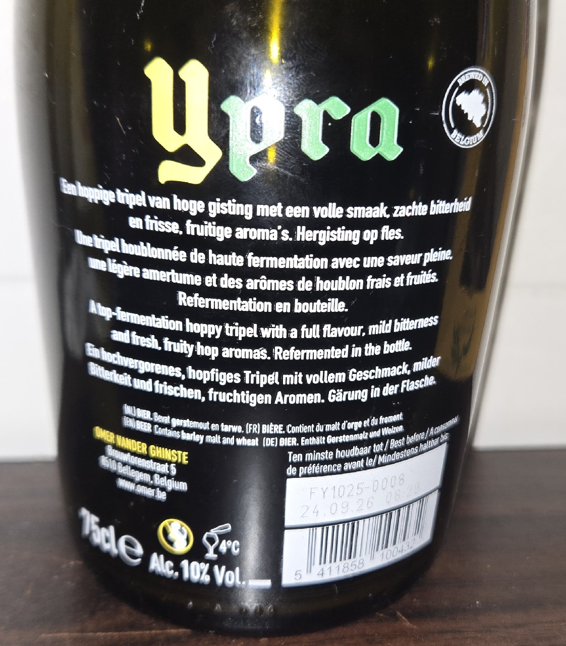 Ypra Hoppy Tripel, Brouwerij Omer Vander Ghinste