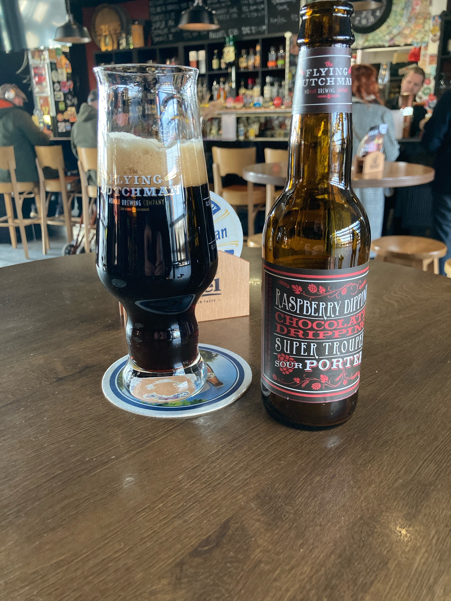 Raspberry Dipping Chocolate Dripping Super Trouper Porter, The Flying Dutchman Nomad Brewing Company