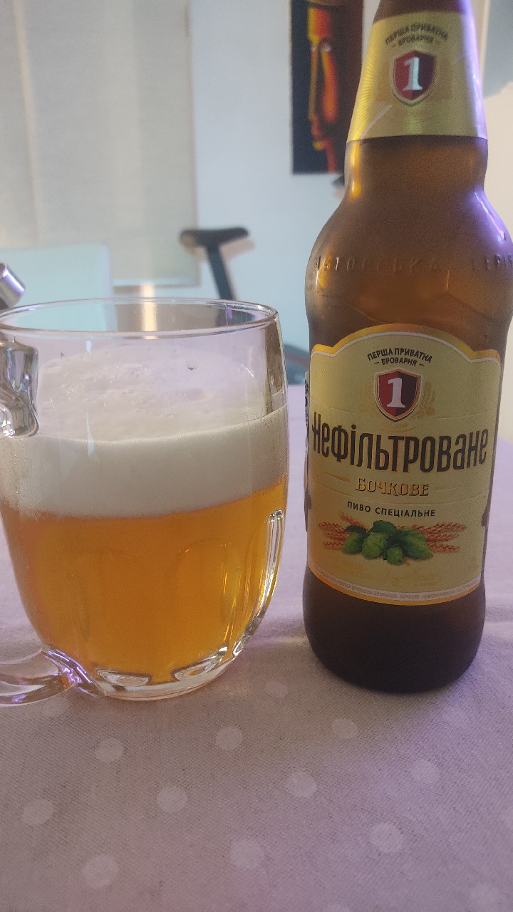 Bochkove Unfiltered / Бочкове Unfiltered, Persha Pryvatna Brovarnya / Перша Приватна Броварня (Oasis Beverages)