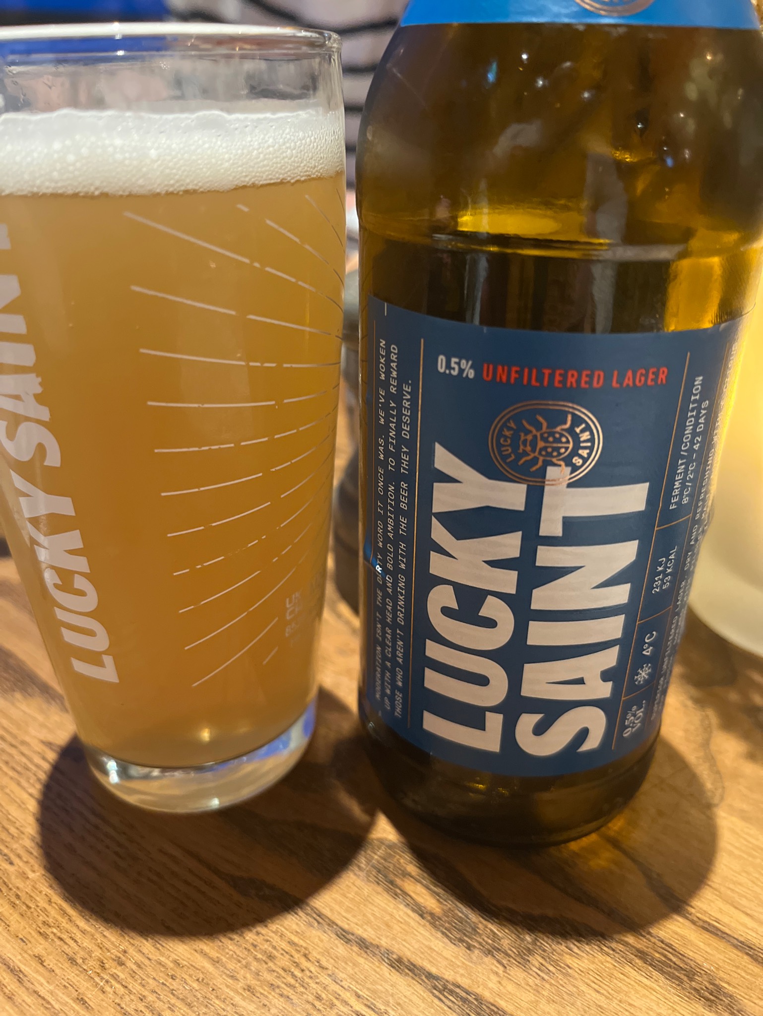 Unfiltered Lager, Lucky Saint