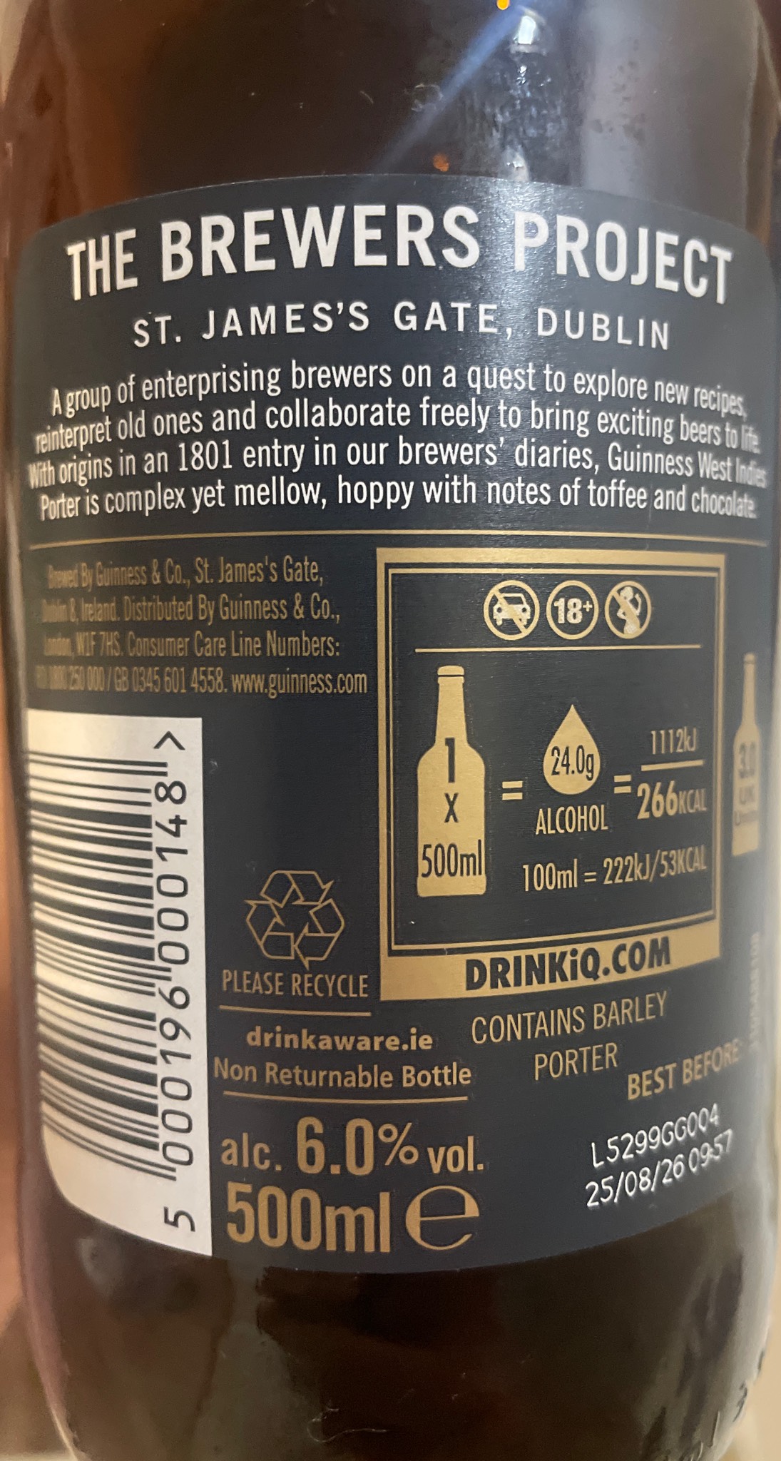 Guinness West Indies Porter, Ireland