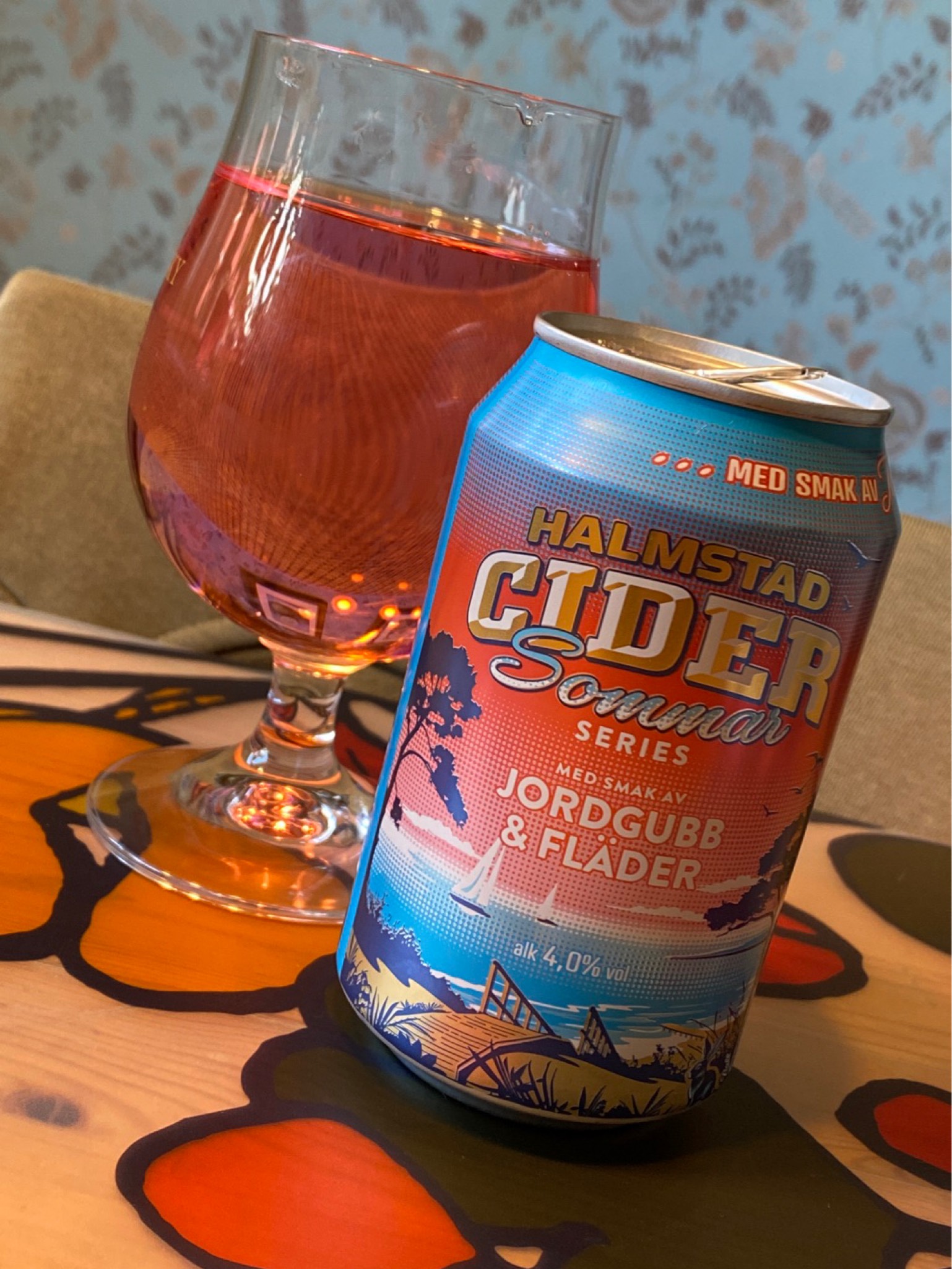 Halmstad cider sommar series Jordgubb & Fläder, Sweden