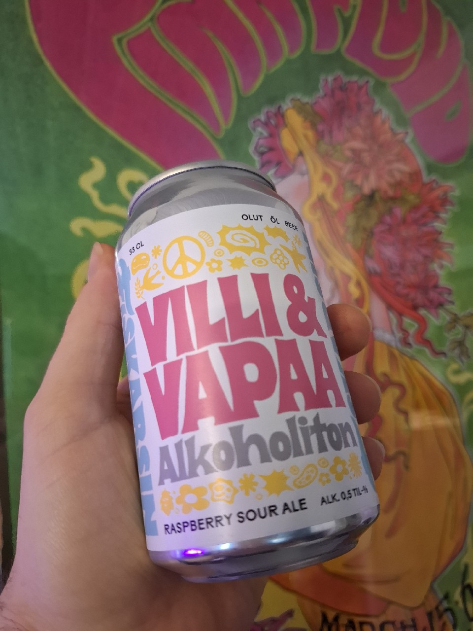 Villi & Vapaa Alkoholiton Raspberry Sour Ale, Finland