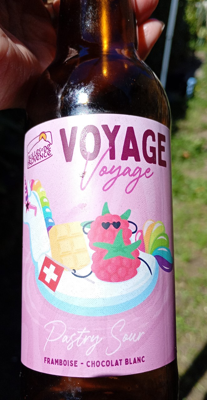 VOYAGE voyage pasting sour framboise chocolat blanc, Bulles De Provence - Brasserie De Puyricard