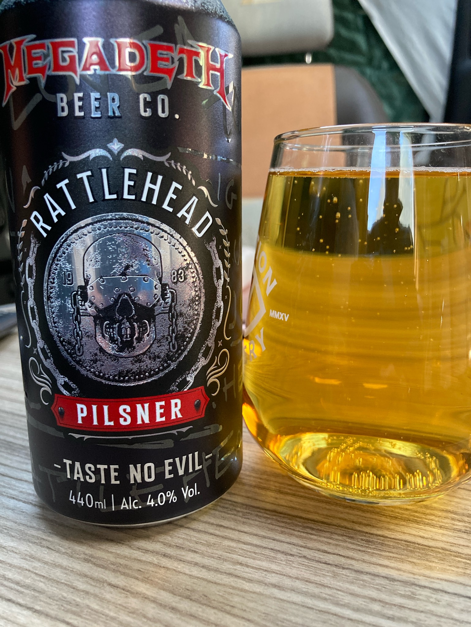 Rattlehead pilsner, Megadeth Beer Co.