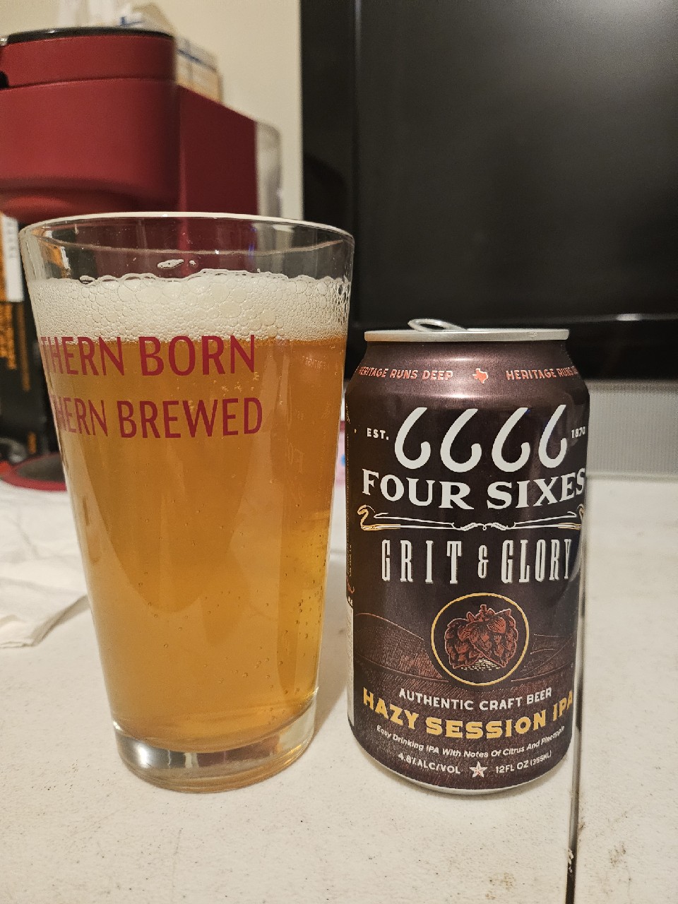 Hazy Session IPA, Four Sixes Grit & Glory