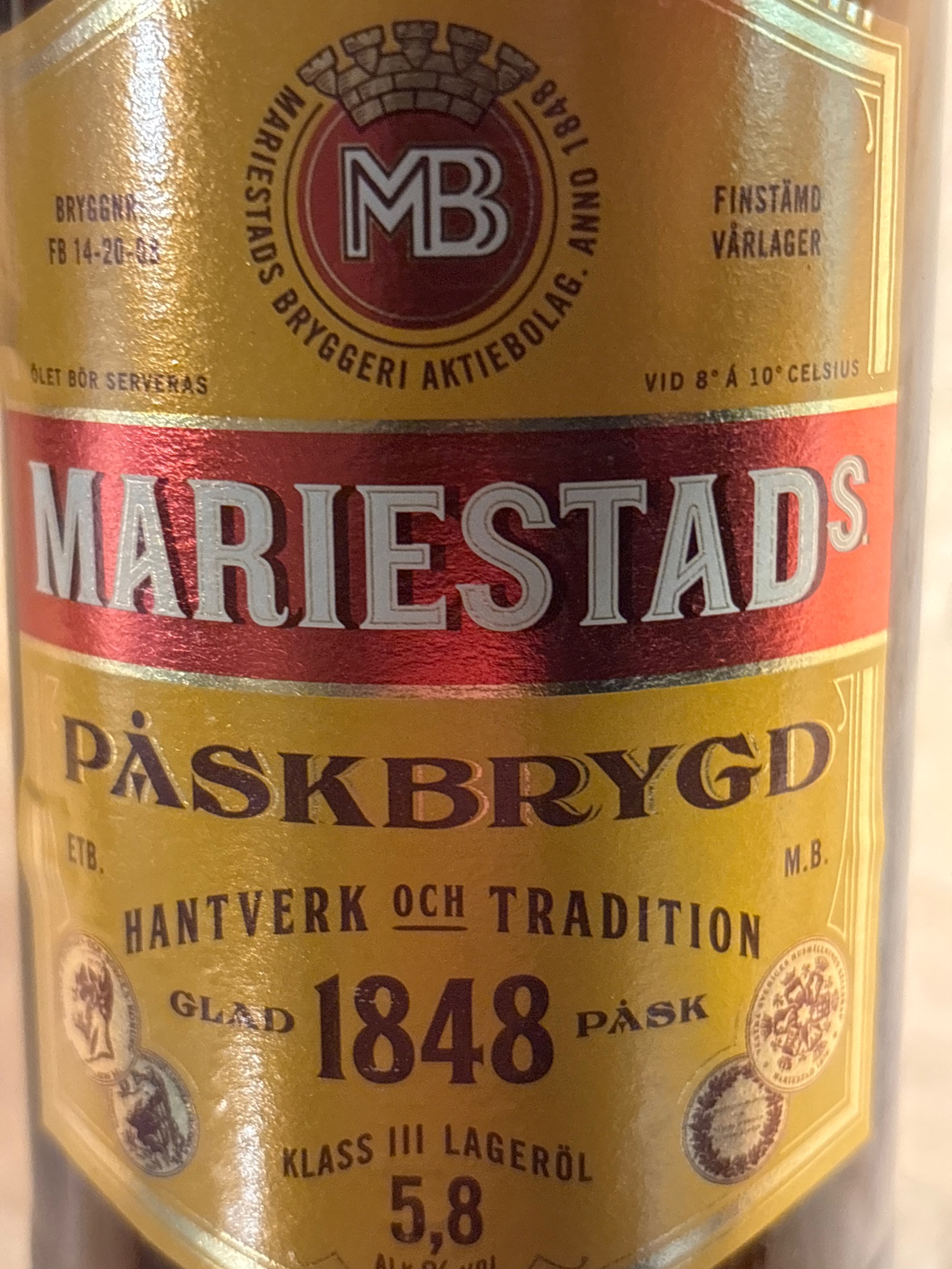 Mariestads Påskbrygd 5,8 %, Sweden