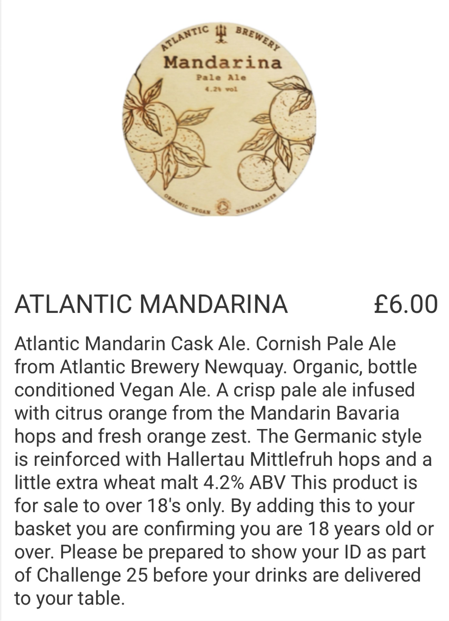 Mandarina, Atlantic Brewery