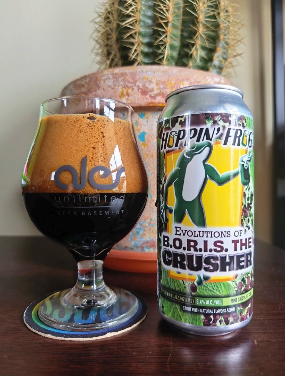 evolutions of B.O.R.I.S the crusher mint chocolate chip, Hoppin' Frog Brewery
