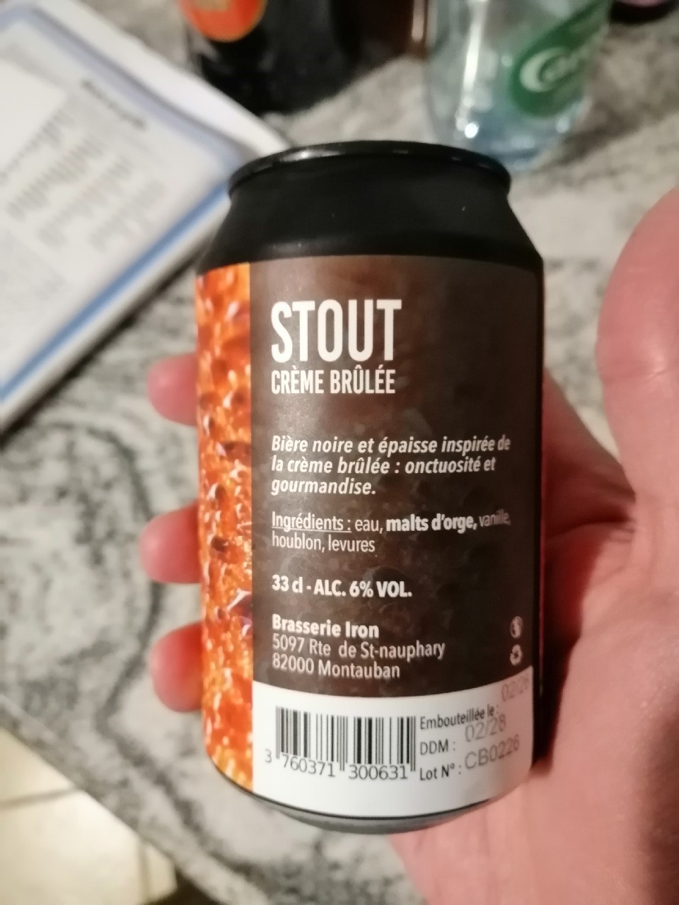 Stout Crème Brûlée, Brasserie Iron