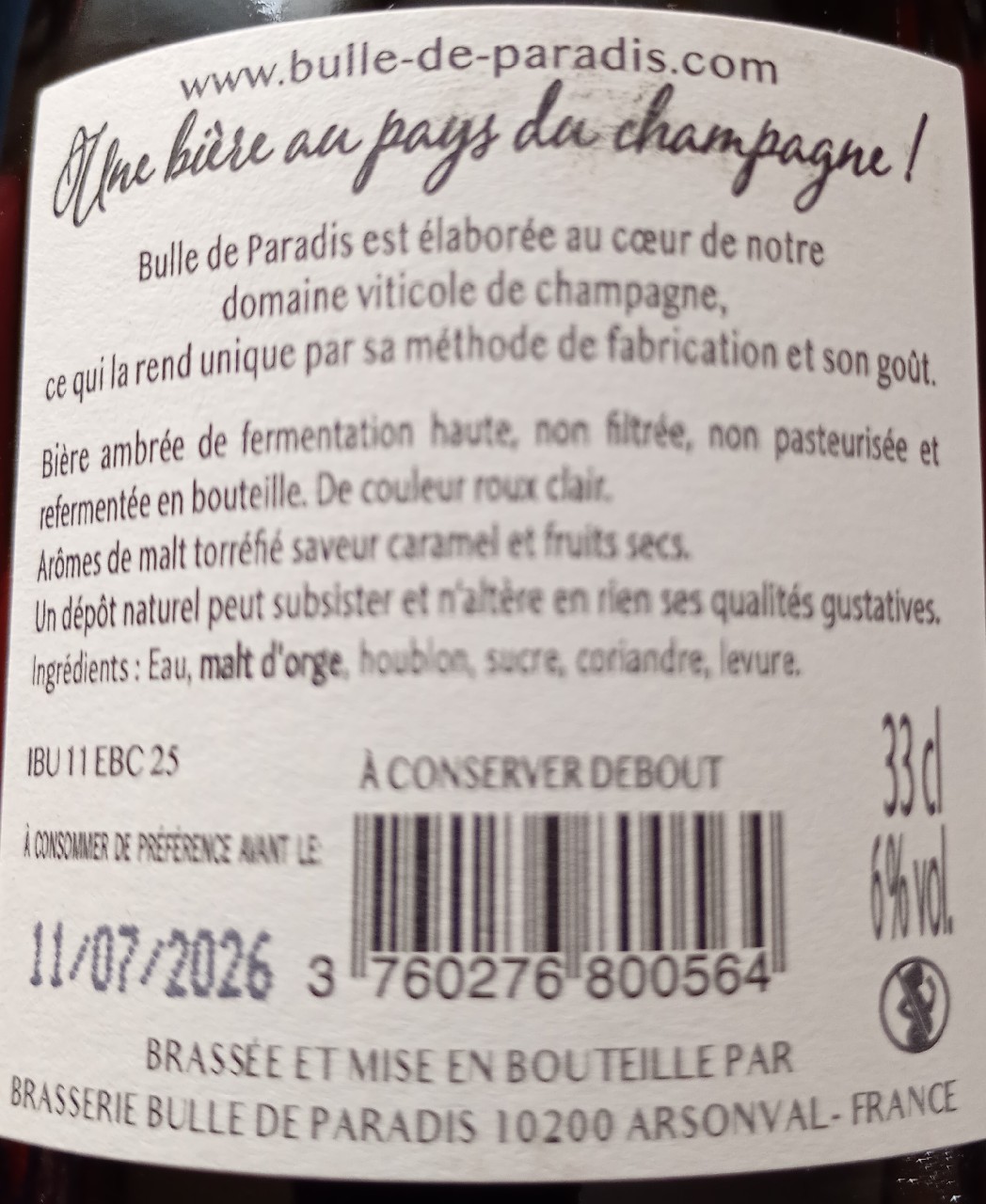 Bulle De Paradis Impériale Ambrée, Bulle De Paradis (Nicolo & Paradis)