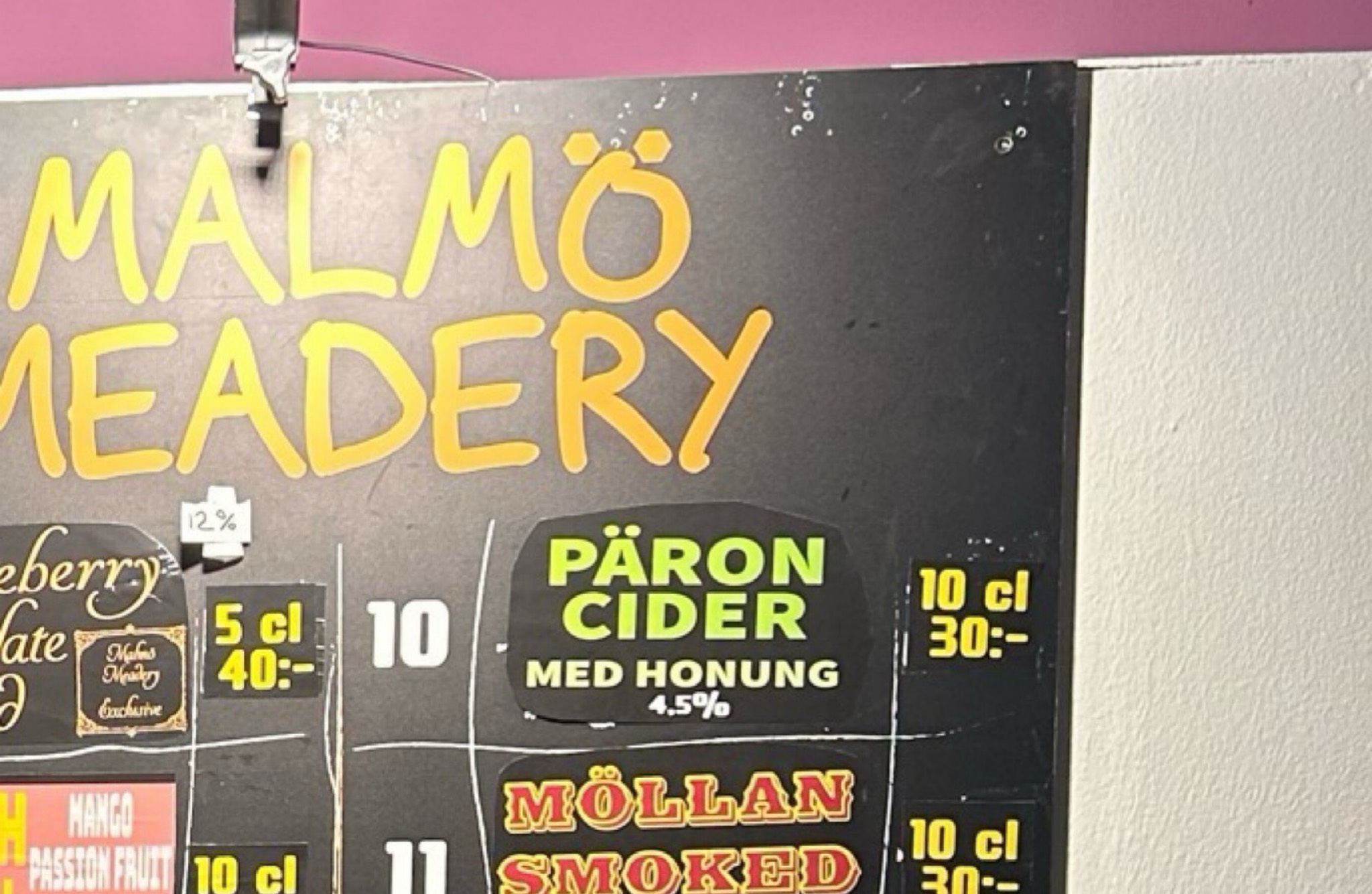 Päroncider med honung, Sweden
