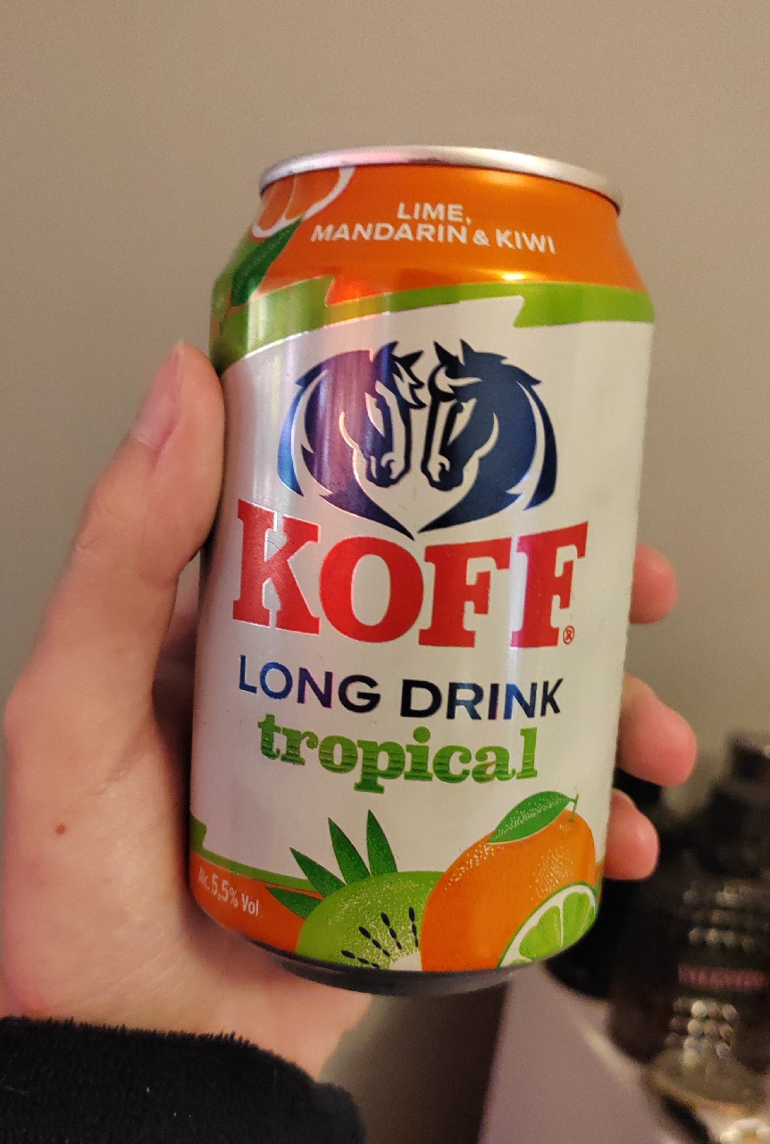 KOFF Long Drink Gin & Tropical Lime-Mandarin-Kiwi, Finland