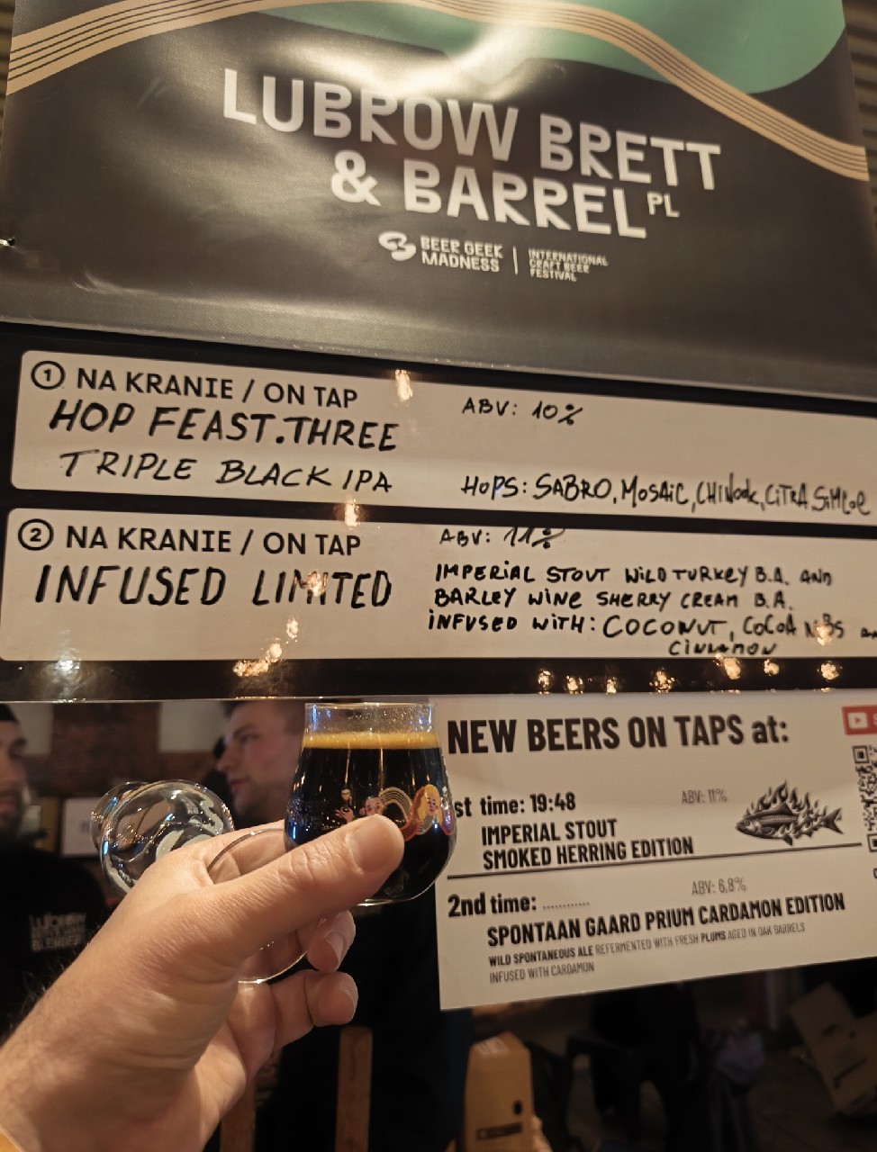 infused limited imperial stout Wild turkey ba & Barley wine sherry cream ba, Lubrow Brett & Barrel