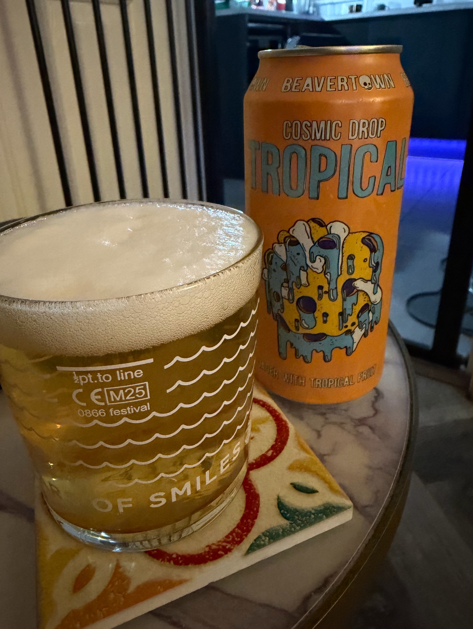 Cosmic drop tropical fruit lager, England