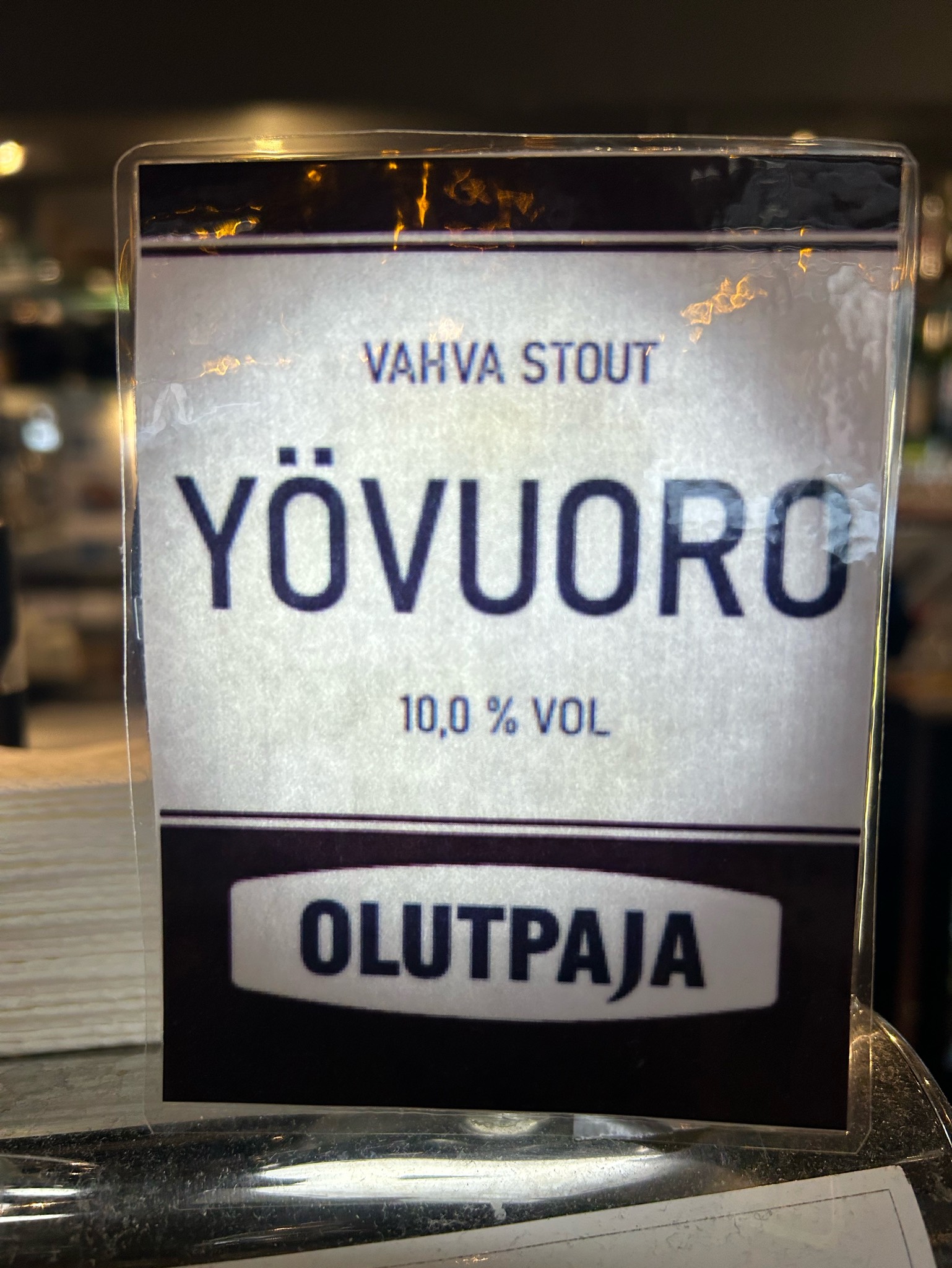 Yövuoro, Olutpaja