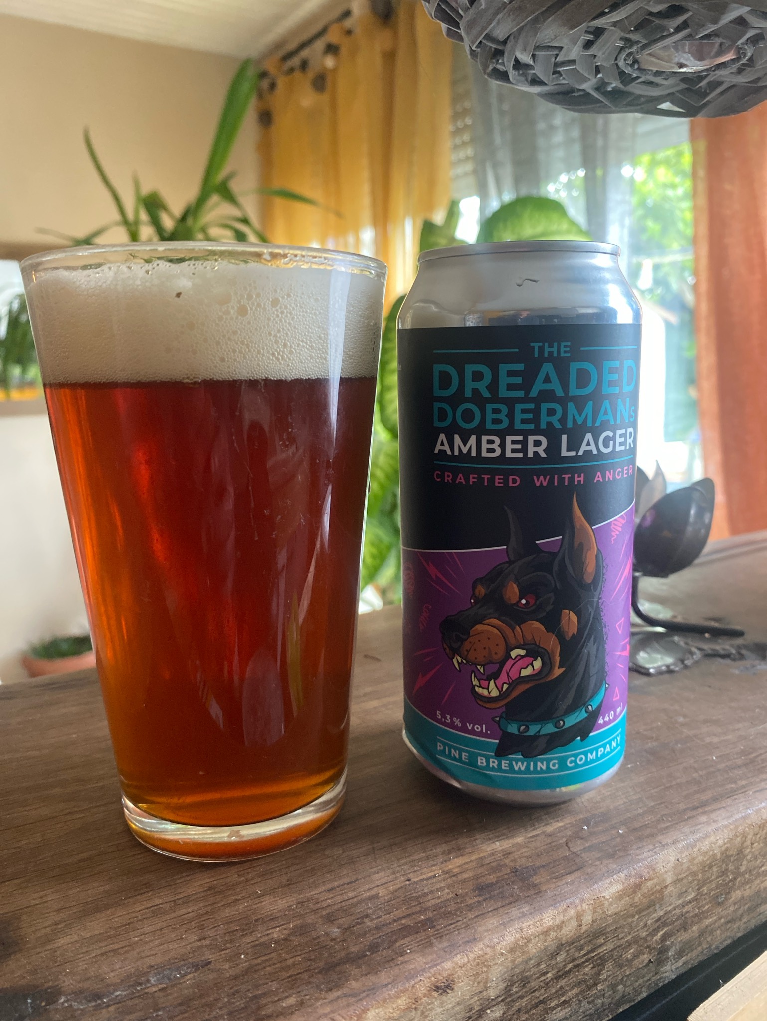 The Dreaded Doberman's Amber Lager, Pine Brewing Company