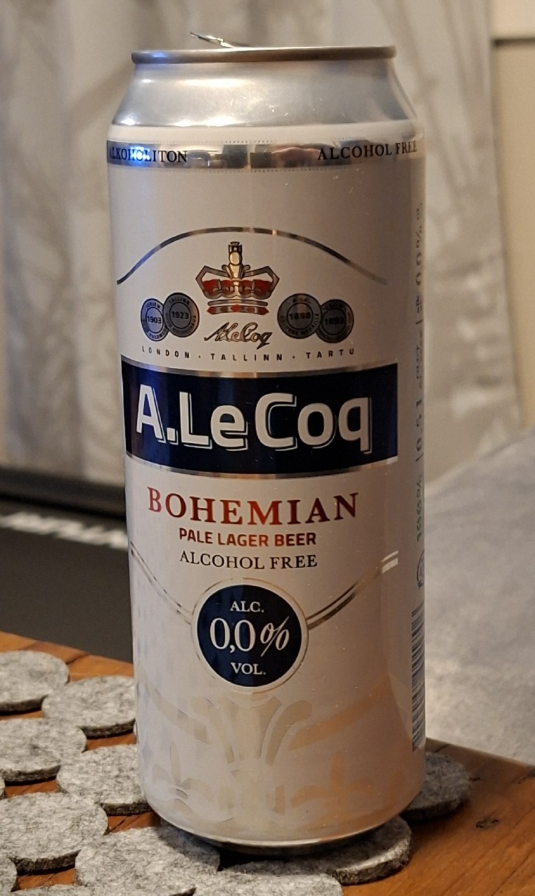 A.Le Coq Bohemian Pale Lager Beer Alcohol Free, Estonia