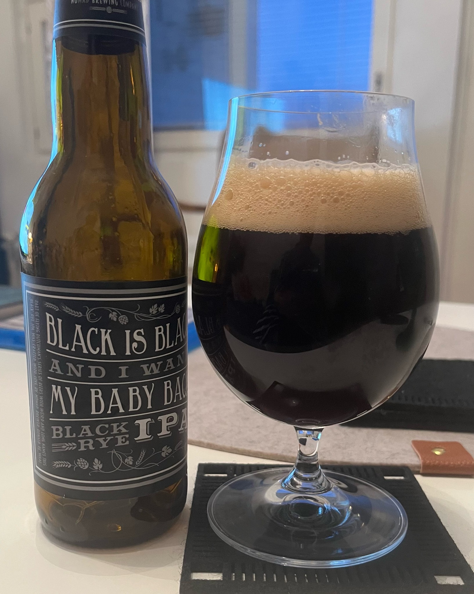 Black Is Black and I Want My Baby Back Black Rye IPA, The Flying Dutchman Nomad Brewing Company