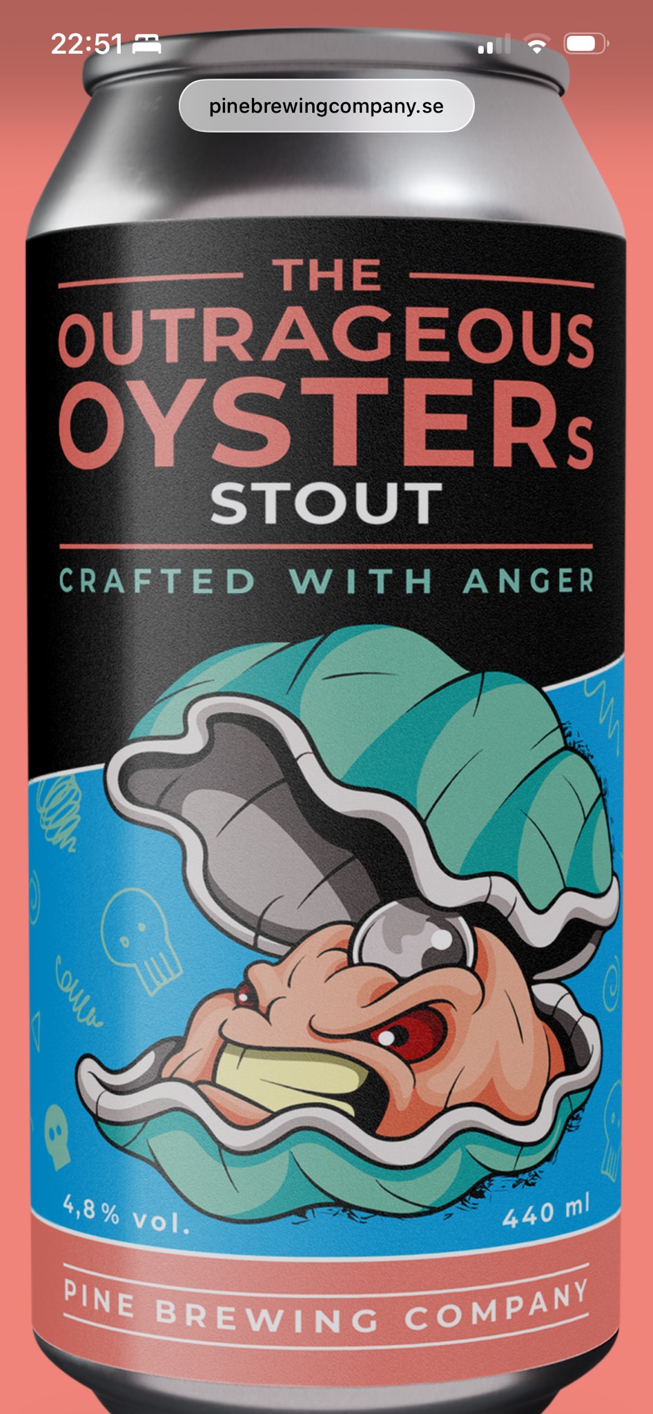 The Outrageous Oysters Stout, Pine Brewing Company